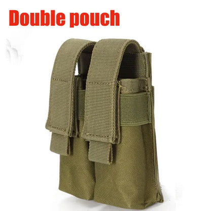 9mm Pistol Magazine Pouch Tactical Double Molle Belt Dual Mag Bag Flashlight Holder Attachment Package Gun Hunting Accessories