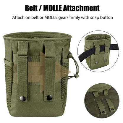 OPHIDIANTAC Molle Dump Pouch,Hunting Magazine Recovery Pouch Drastring Ammo Bag Belt Waist Fanny Pack Adjustable Holster Bag
