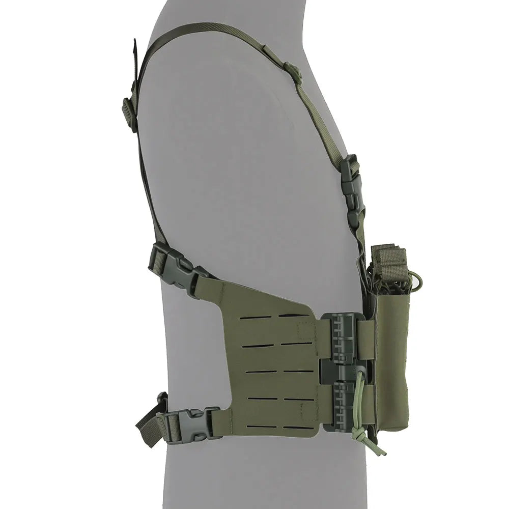 Tactical Chest Rig Molle Militar Hunting Quick Release Vest with Quadruple 5.56/7.62 Mag Pouch Airsoft Shooting Gear
