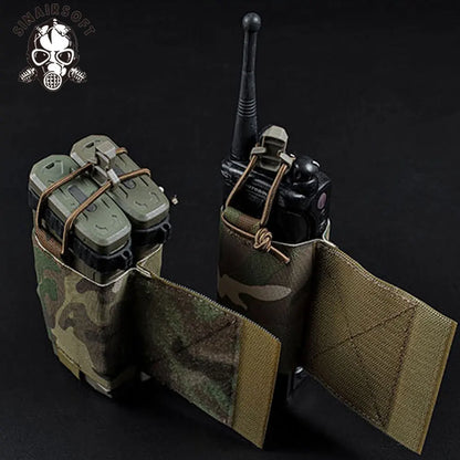 Tactical Elastic MBITR Radio Holder Wingman Pouch AR M4 5.56 Magazine Storage Shock Cord Retension Hunting Vest Accessories