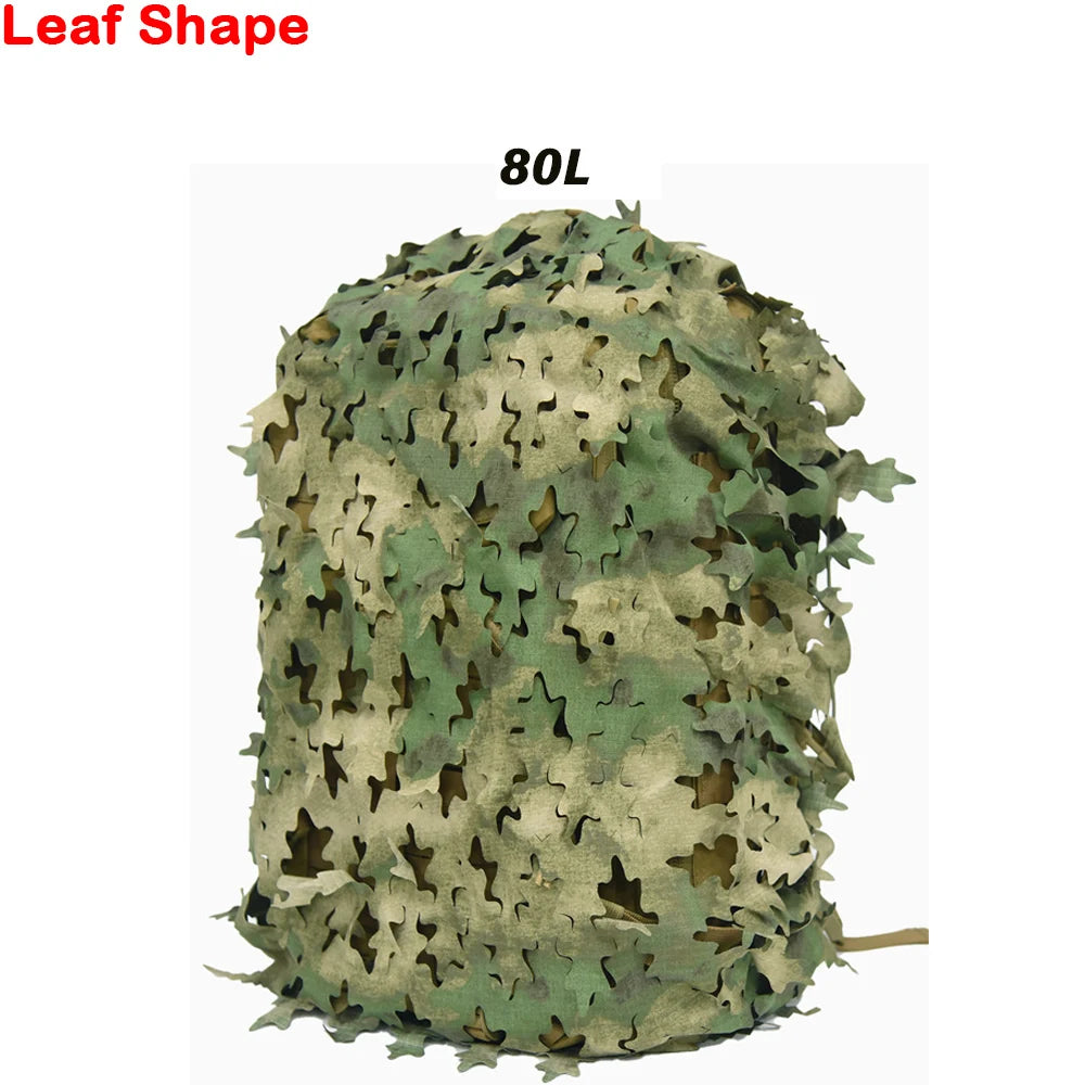3D Camo Net Backpack Cover 60L 80L  Laser Cut Camouflage Hunting Backpack Cover Paintball Paratrooper Hunting Accessories