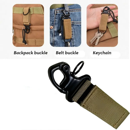 Tactical Nylon Key Hook Webbing Buckle Hanging System Molle Waist Belt Buckle Vest Hanging Metal Accessories Gear