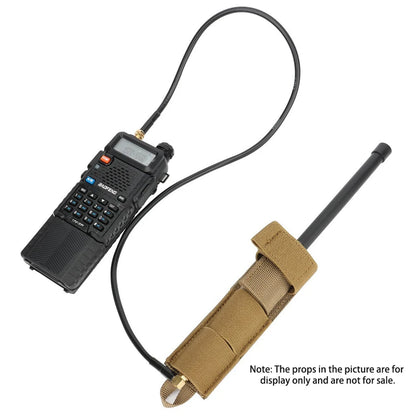 Nylon Radio Antenna Pouch, Portable Cylindrical Storage Bag with MOLLE Strap & Hook-and-Loop Strap for Walkie Talkie Antenna
