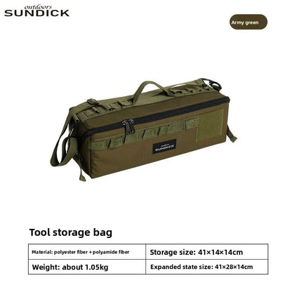 Outdoor Camping Tool Storage Bag Water‑Resistant Multi‑Compartment Hand‑shoulder Bag for Camping Hammer Stake Sundries Organizer