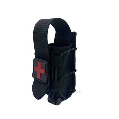 MOLLE Tourniquet Holder IFAK TQ Holder Tactical Medical Pouch Holster First Aid Kit Cross Patch/Bungee Cord EMT EMS