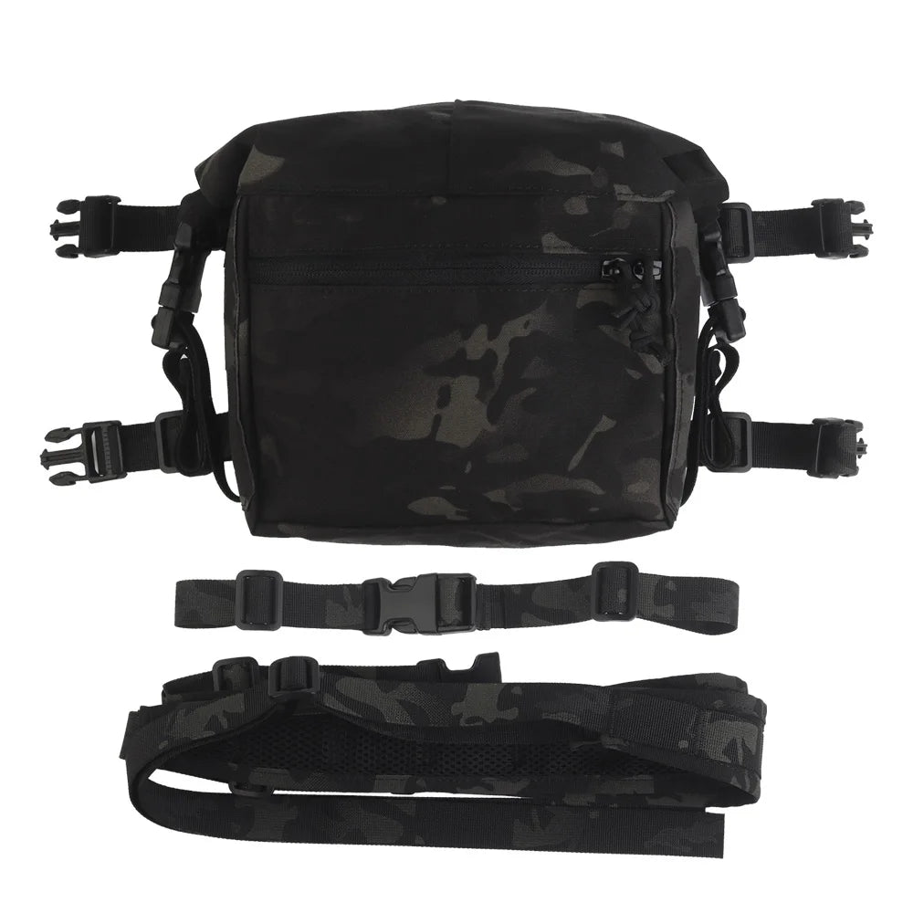 Tactical 34 Alpha Chest Rig SS Style MOLLE System Hunting Chest Vest Carrier (LBV) with Expansion Backpack Alpha Kit Utility Bag