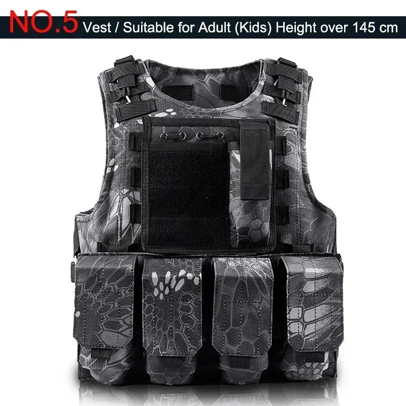 Outdoor Airsoft Tactical Kids Children Vest Uniform  Hunting Equipment Kids Boy Girl Camouflage Hiking CS Hunting Clothes