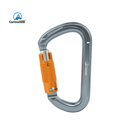 Camnal Heavy Duty 30KN Aluminum Double Lock D Shape Climbing Carabiner Hook Aerial Work CE Certified Model 9903 Custom Logo