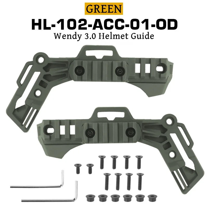 2Pcs Wendy 3.0 Camping Helmet Rail Side Guide Rail Team M-LOK Helmet Mount Rail Outdoor Airsoft FAST Helmet Accessories
