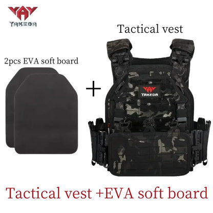 YAKEDA Tactical Vest 6094 Fast detachable light laser cut outdoor hunting black gear carry vest of high quality 1000D nylon