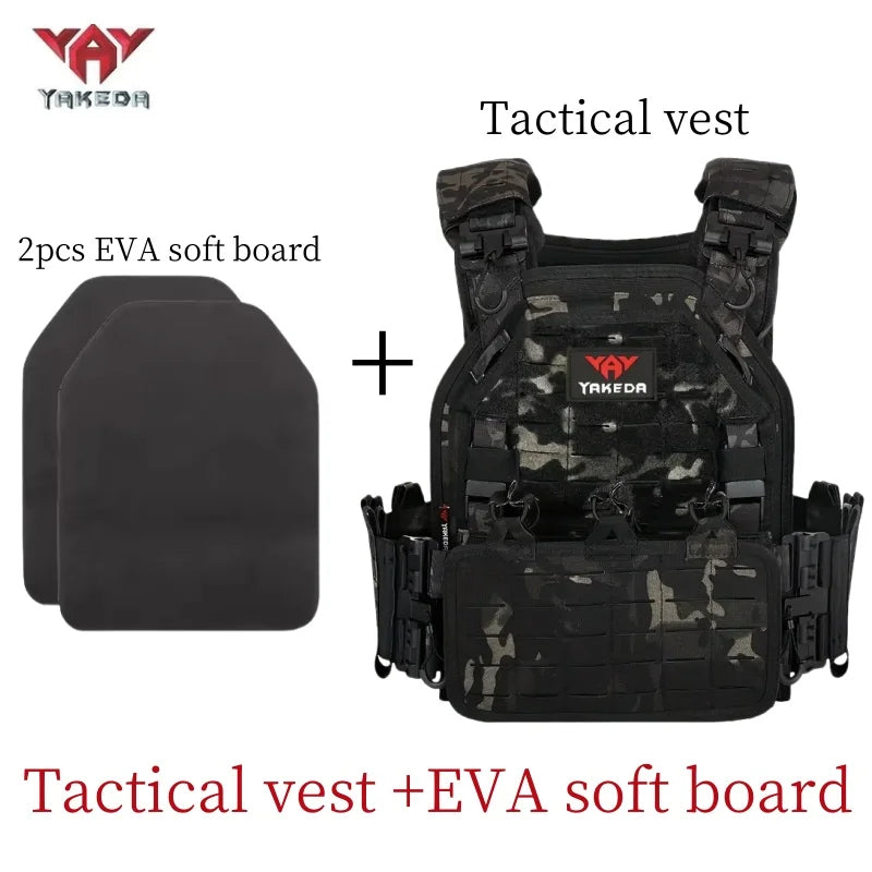 YAKEDA Tactical Vest 6094 Fast detachable light laser cut outdoor hunting black gear carry vest of high quality 1000D nylon
