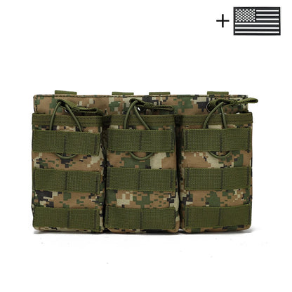 Triple bag Molle bag made of Oxford cloth material, durable and suitable for outdoor and vest mounting