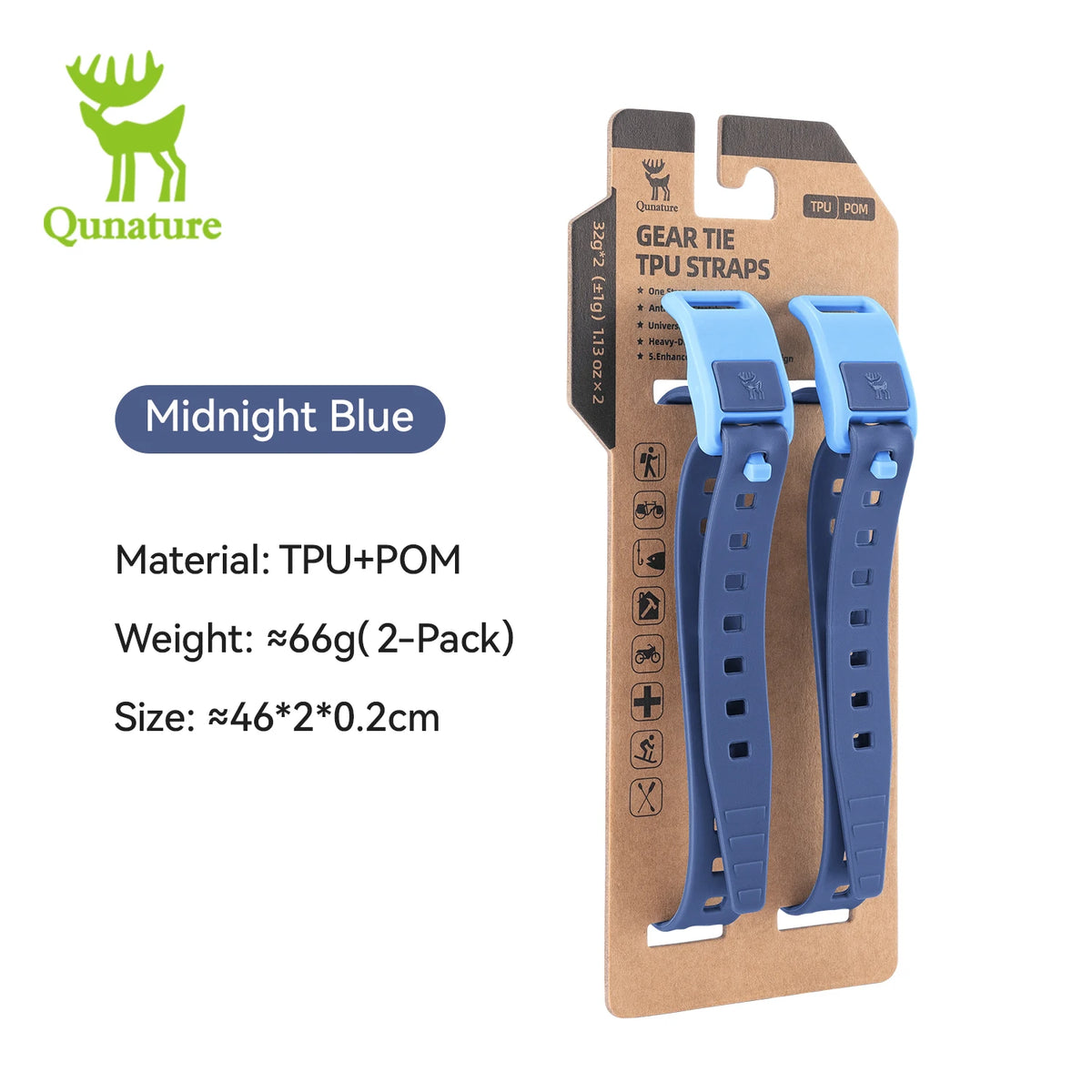 Qunature Cycling Outdoor Binding Strap  Multifunctional TPU Strap High Load Capacity Cargo Securing Bike Bag Water Bottle Holder