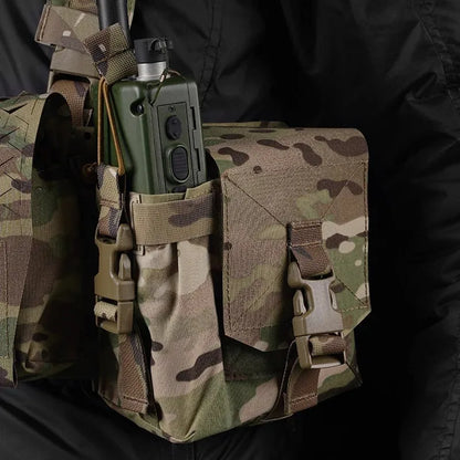 Tactical MOLLE Pouch Large Utility GP Pouch Walkie Talkie Radio Holder EDC Admin Bag Hunting Vest Backpack Accessory Outdoor
