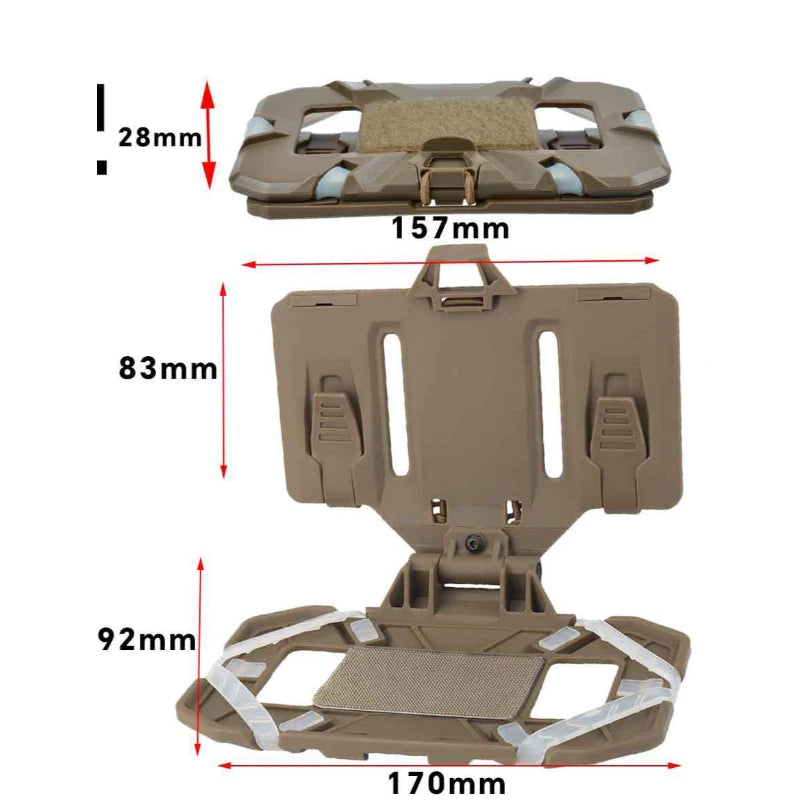 Tactical MOLLE Folded Navigation Board Mobile Phones Navigator Holder Vest Chest Bag Admin Panel Hunting Vest Accessories