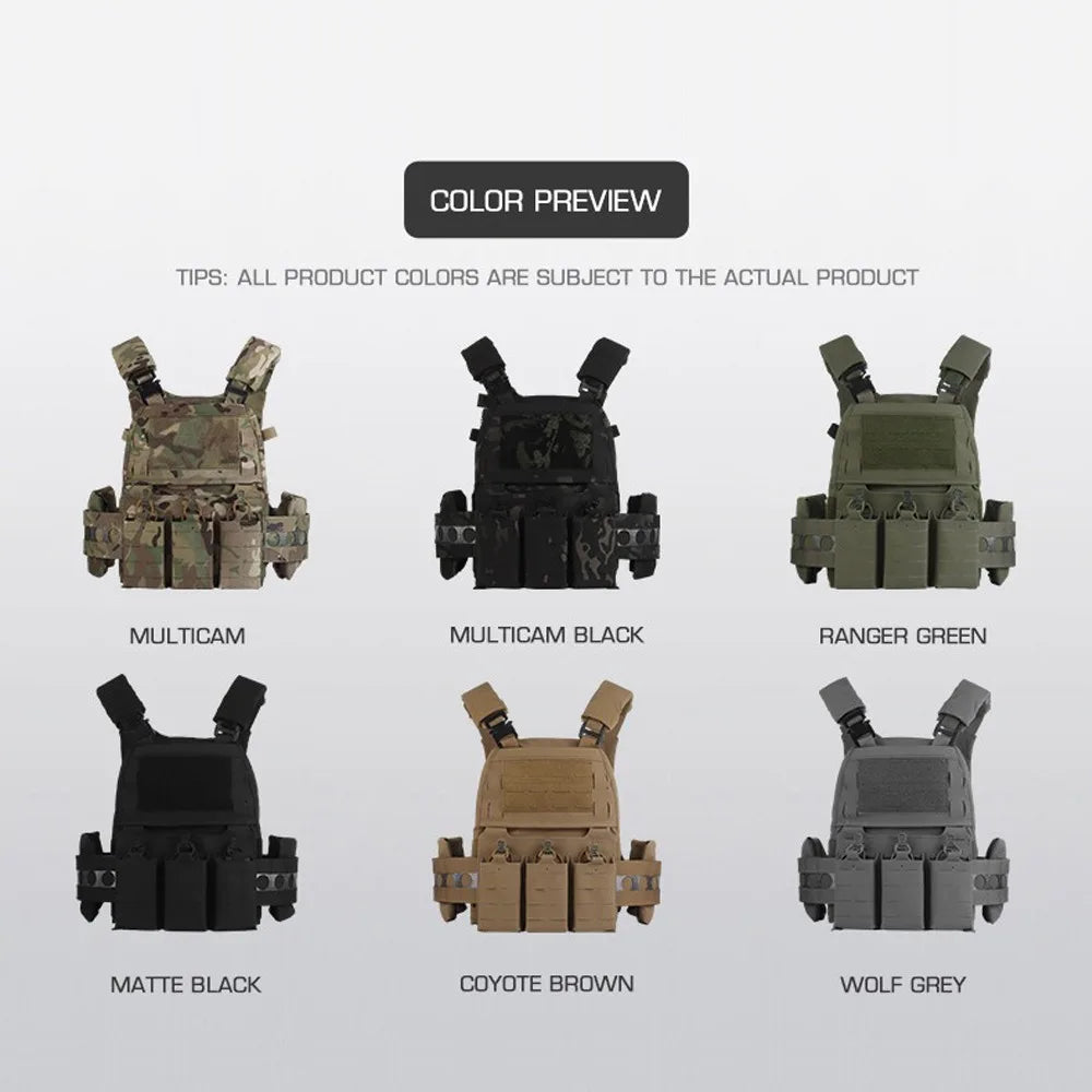 Tactical Vest V5 FCPC Militar Hunting Airsoft Vest Quick Detachable Comes with Triple Bag Built-in Splint Matt Nylon Fabric