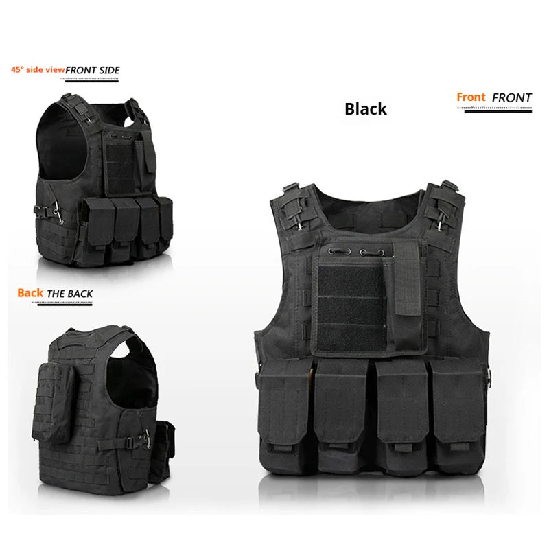 Kids Tactical Vest, Canvas Children's Molle Combat Vest for Outdoor CS Game, Cosplay & Role Play