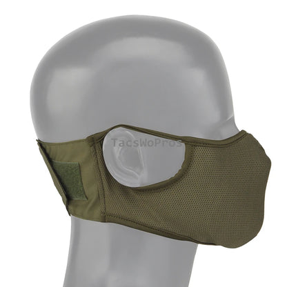 Tactical Shooting Mask with Silicone Outdoor Breathable Elastic Soft Masks Riding Hiking Hunting Sports Half Face Mask M/L Size