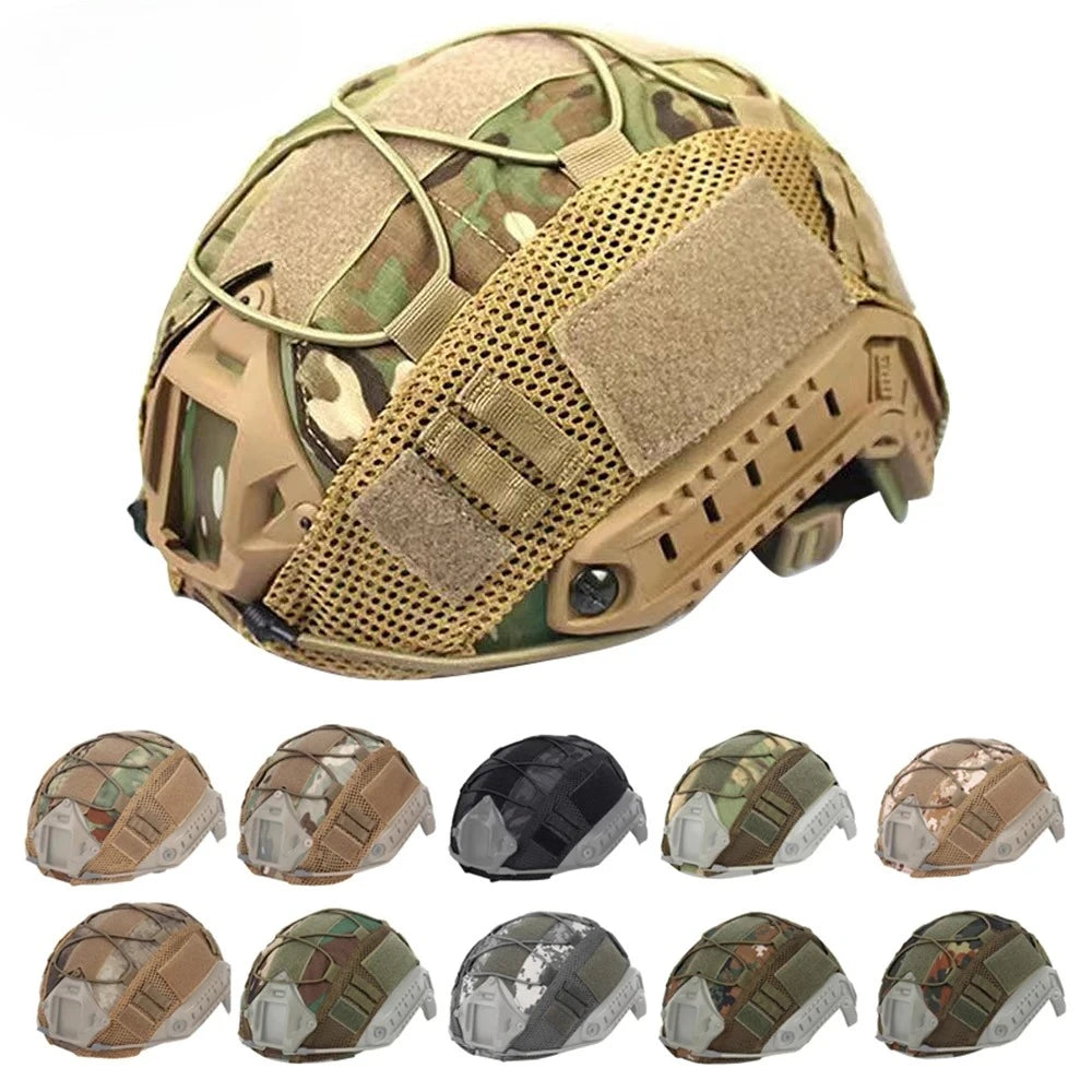 Tactical Helmet Cover Fast Helmet Multi-Camo Helmet Cover for Airsoft Helmet Paintball CS Wargame Sport Hunting Shooting Gear