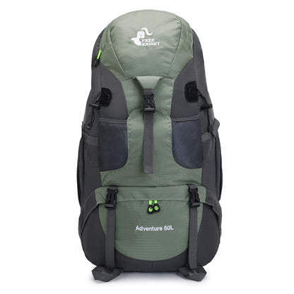 50L Hiking Backpack Water-Resistant Trekking Rucksack with Shoe Compartment Breathable Support for Camping Travel