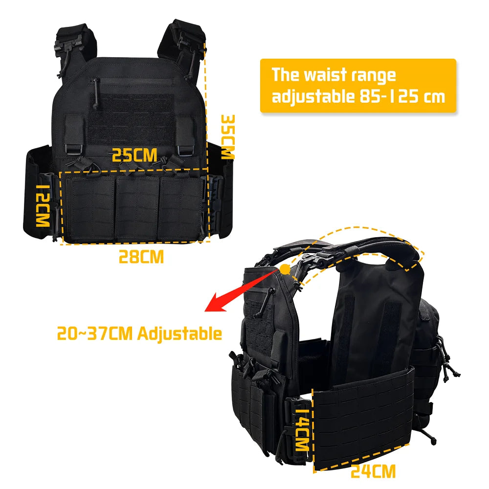 ZH02 EMERSONGEARS Nylon Combat suit laser cutting vest with 5.56 hydration backpack with 2L triple magazine pouch Set