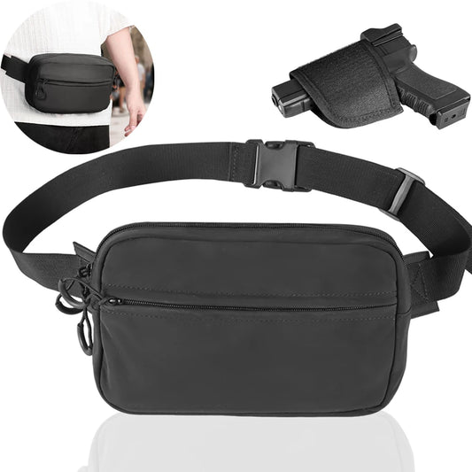 Tactical Fanny Pack with Holster Concealed Carry Bag Quick Draw Pistol Pouch EDC Gun Bag Shoulder Daypack for Outdoor Sports
