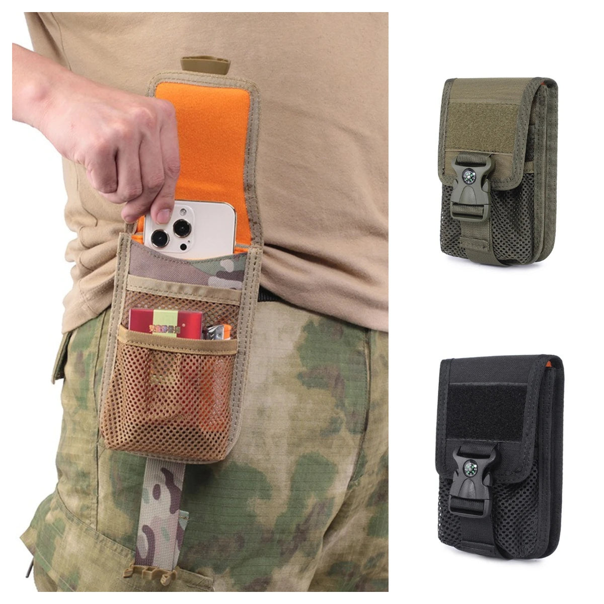 Tactical Double-layer Phone Pouch Hunting Camouflage Molle Bags Outdoor Hunting Molle Fanny Bag Waist Bag Outdoor Sport Bag