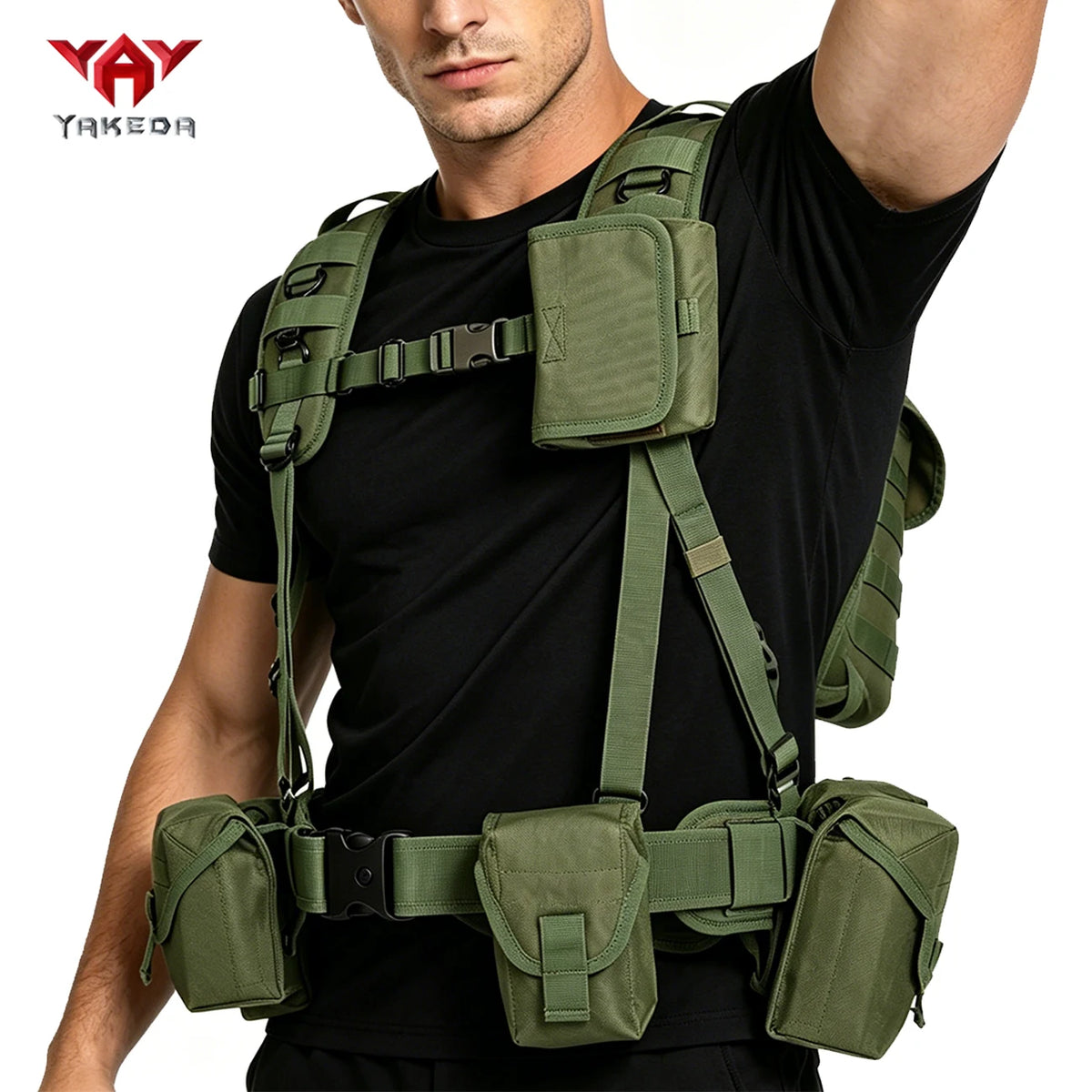 YAKEDA Multi functional Bellyband Hunting Tank Top with Multiple Ribbons and Snap Lock, Equipped with Multiple Storage Bags