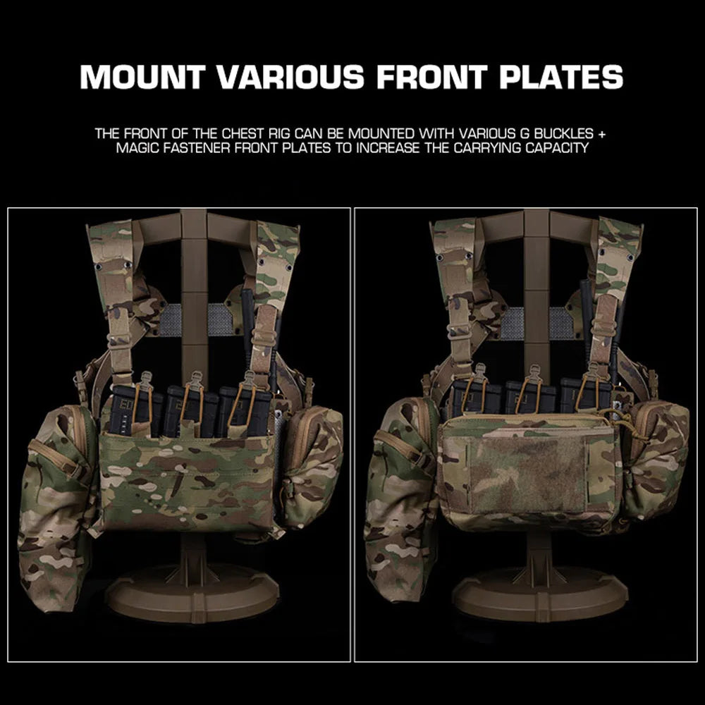 Tactical Chesty Rig Wide V2 Ferro Style Lightweight MOLLE Outdoor Hunting Combat Training Airsoft Vest FC Extended Equipment