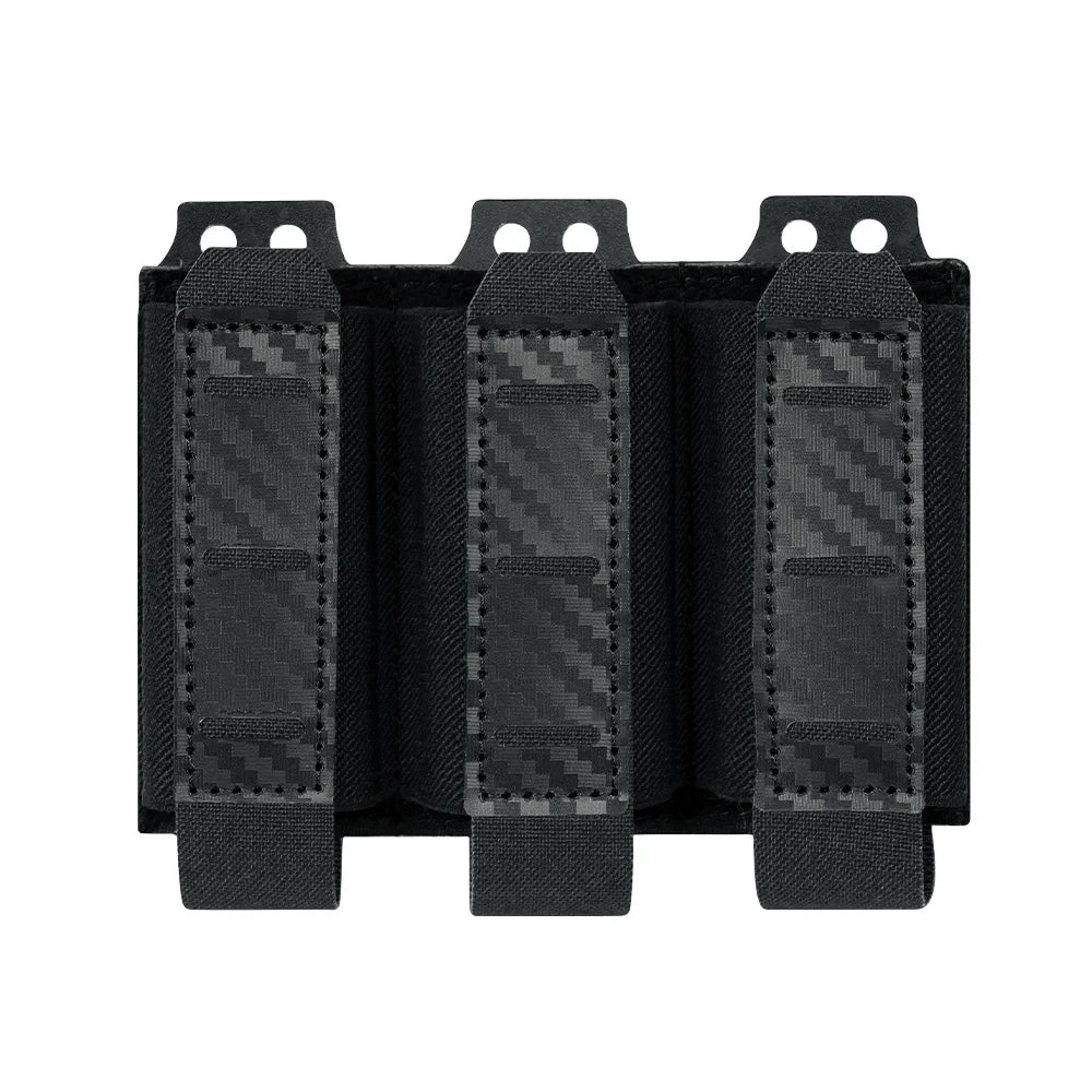 Single/Double/Triple MOLLE-Compatible 9MM Mag Pouch Quick-Release Buckle Elastic Retention Airsoft Shooting Hunting Mag Holder