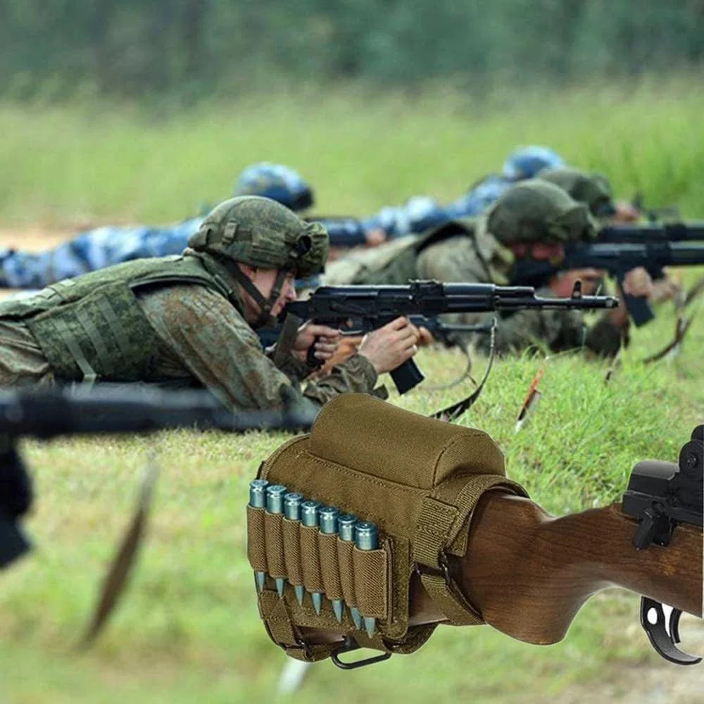 Rifle Buttstock Cheek Rest Riser Pad Shell Pouch Hunting Accessories Rifle Stock Bullet Ammo Cartridges Holder Carrier Bag