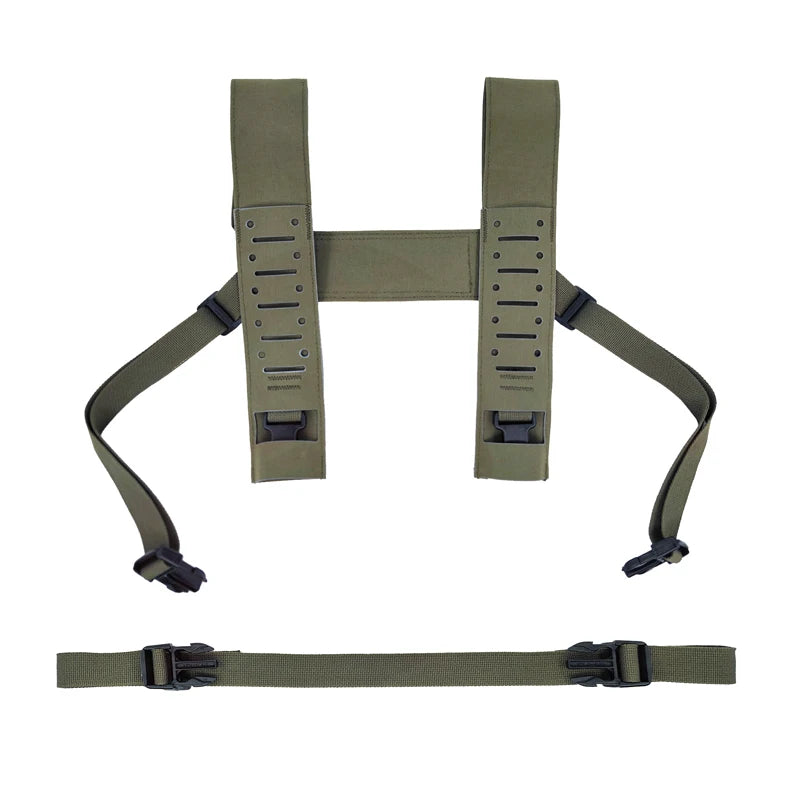 Multicam SS MK4 Laser Cut H-Strap Tactical Chest Strap MK4 MK5 34A Chest Hanging Shoulder Strap Airsoft Chest Rig Gear