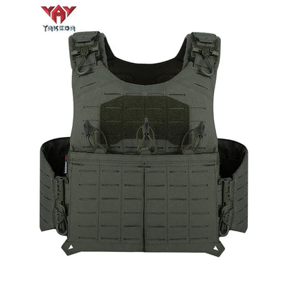 YAKEDA Tactical Combat Vest Plate Carrier Quick Release Laser Cuting PALS System Multifunctional Hunting Airsoft Protective Vest