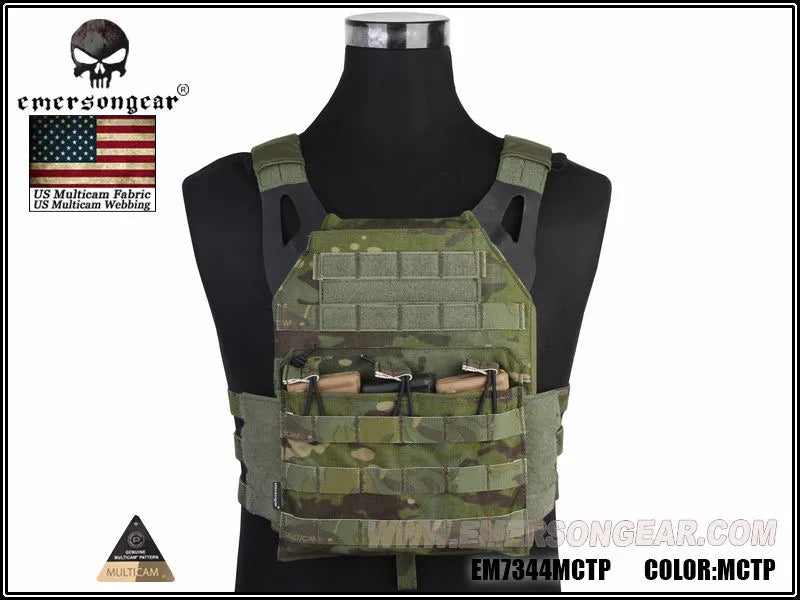 EMERSON Tactical Vest MOLLE JPC Vest Airsoft Paintball Chest Protective Plate Carrier MC Combat Vest + Plates