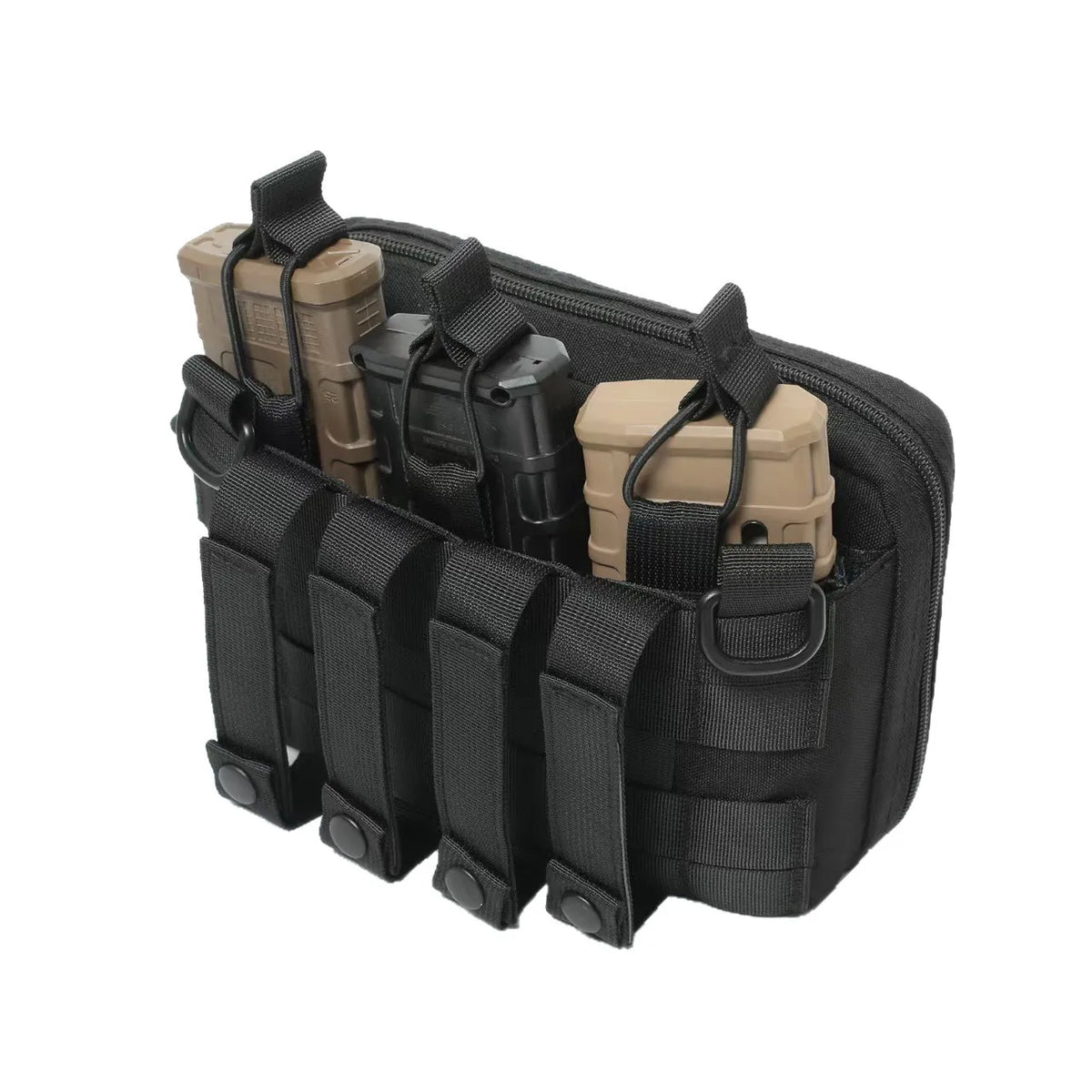 Tactical Mag Admin Pouch Molle Utility Tool Pouch Medical EMT Organizer with Triple Stacker Magazine Holder for M4 M16