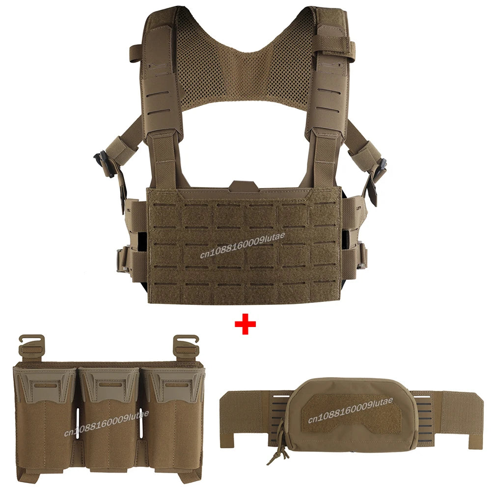 K Style Tactical Chest Rig Set with Triple Mag Pouch 2Nd Layer Admin Pouch Modular Field Strap KZ MOLLE Expansion Hunting Gear