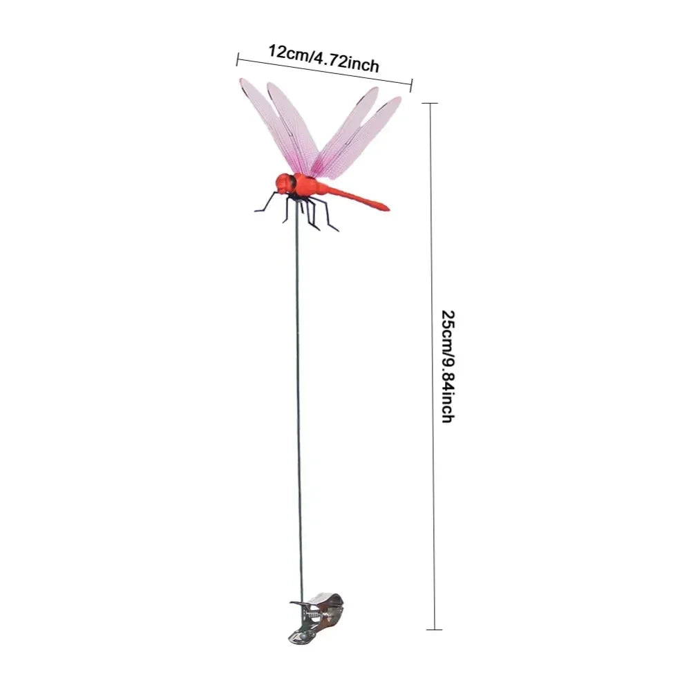 Simulation Dragonfly Shape Decoration Clip Creative Outdoor Garden Lawn Yard Ornament Insect Fly Repellent Home Landscape Decor