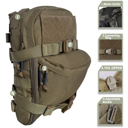 500D Nylon tactical Vest Pouch Mini Hydration bag Hydration Backpack Assault Molle Pouch  Sport Water BagD