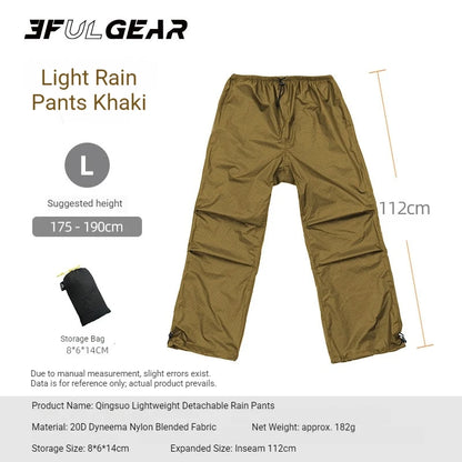 3F UL GEAR Lightweight Split Raincoat with Hooded Outdoor Rain Pants Hiking Sleeve Style Poncho Waterproof Women/Men 15D Nylon