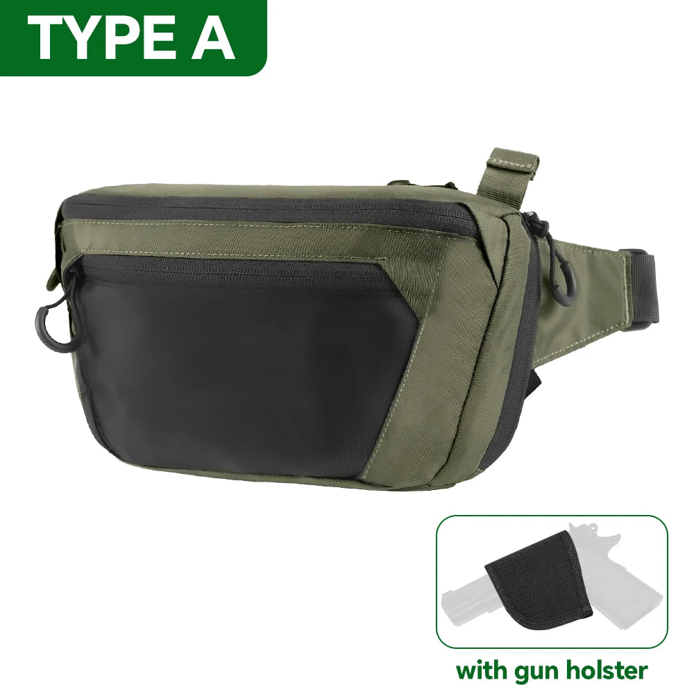 Tactical Waist Bag Concealed Carry Gun Bag Quick Access Handgun Bag Adjustable Waist Belt Fanny Pack with Gun Holster Outdoor