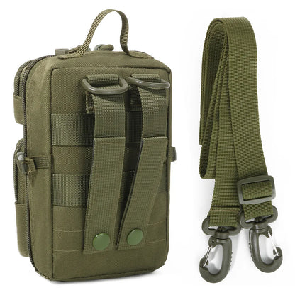 Tactical MOLLE EDC Pouch Utility Mini Crossbody Shoulder Bag with Adjustable Strap for Outdoor Camping Hiking Hunting Waist Pack