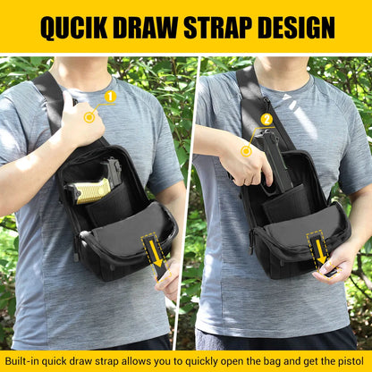 Tactical Pistol Gun Bag Concealed Carry Gun Holster Handgun Storage Chest Bag EDC Tool Bag Pistol Gun Shoulder Sling Bag