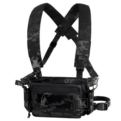 KRYDEX Tactical Micro D3CR Chest Rig with Triple 5.56 7.62 9mm Magazine Pouch Adjustable Strap Hunting D3CRM Gear Accessories