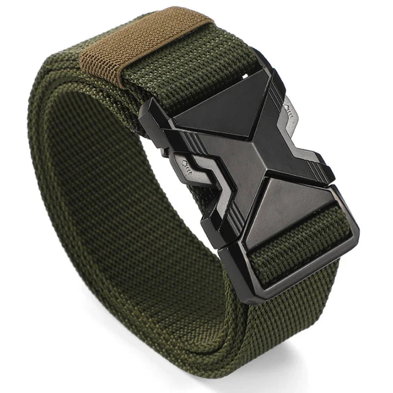 New 1pc The New Men's 125cm Buckle Belt Nylon Braided Lightweight Breathable Daily Commuter Men's Belt