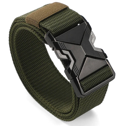New 1pc The New Men's 125cm Buckle Belt Nylon Braided Lightweight Breathable Daily Commuter Men's Belt