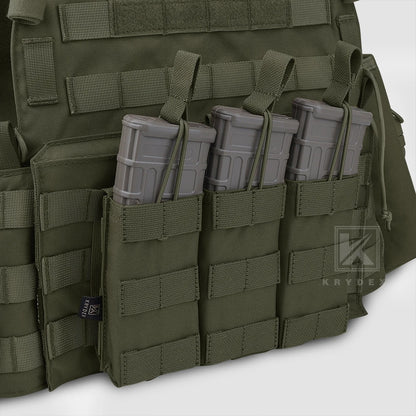 KRYDEX Tactical 5.56 MOLLE Magazines Pouch Triple Open-Top Mag Pouch for M4 M16 AR 15 Hunting Accessories