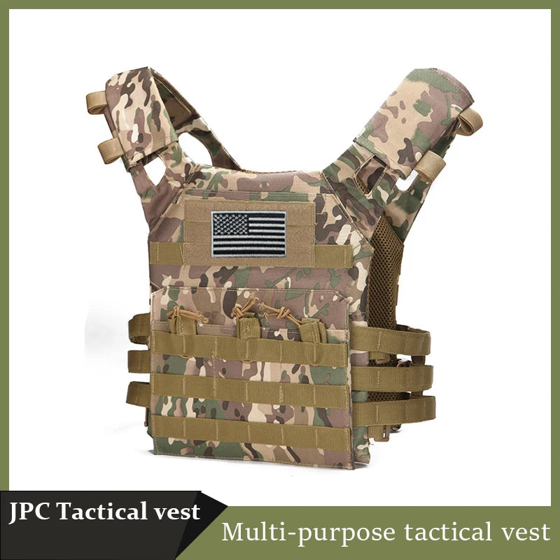 Nylon Tactical Vest Body Armor Hunting Carrier Airsoft Accessories Combat MOLLE Camo Vests