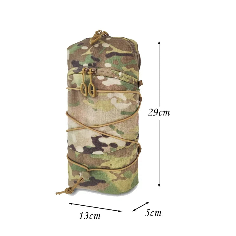 Multicam GP Pouch Tactical Molle Vertical 12X5 Storage Bag Airsoft Hunting Vest Plate Carrier Back Panel Pouch Equipment