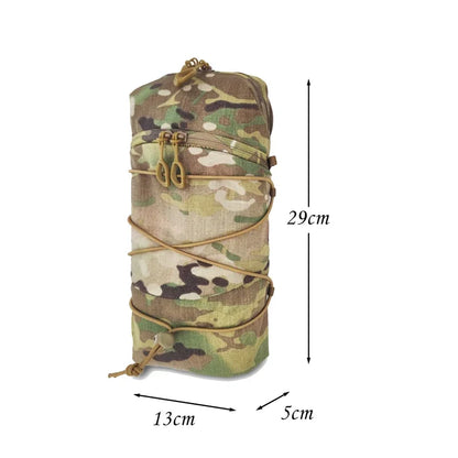 Multicam GP Pouch Tactical Molle Vertical 12X5 Storage Bag Airsoft Hunting Vest Plate Carrier Back Panel Pouch Equipment