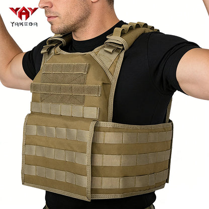 YAKEDA adjustable shoulder strap, hollowed out side panel structure, MOLLE system hunting vest suitable for outdoor sports